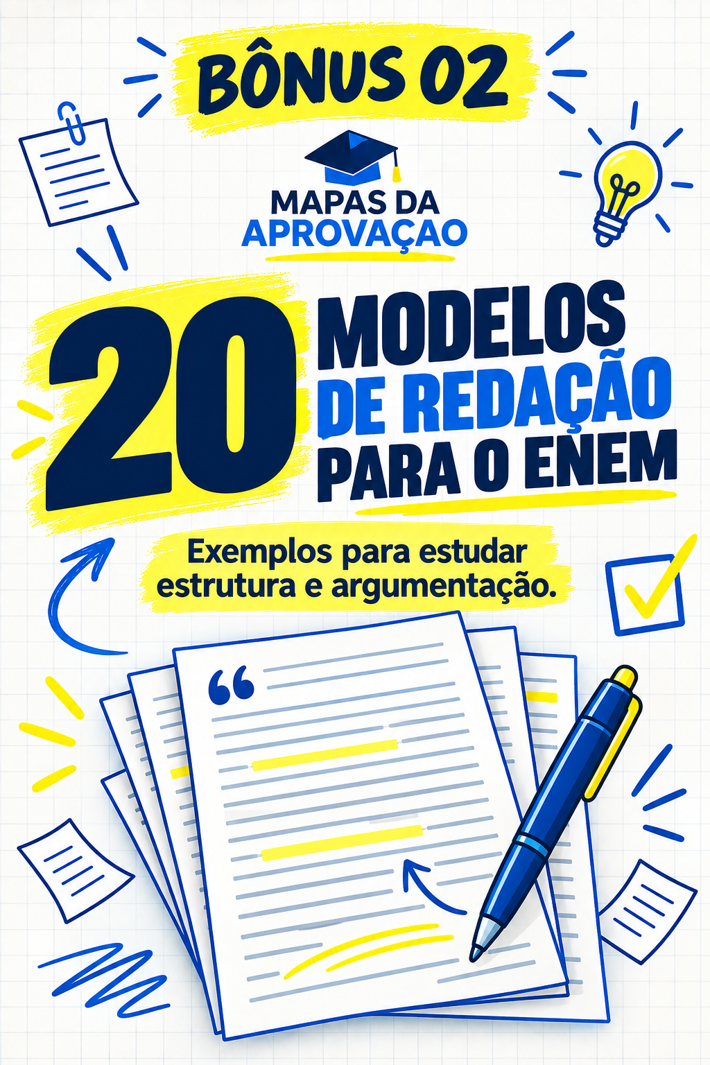 Capa do material 20 Modelos de Redação para o ENEM
